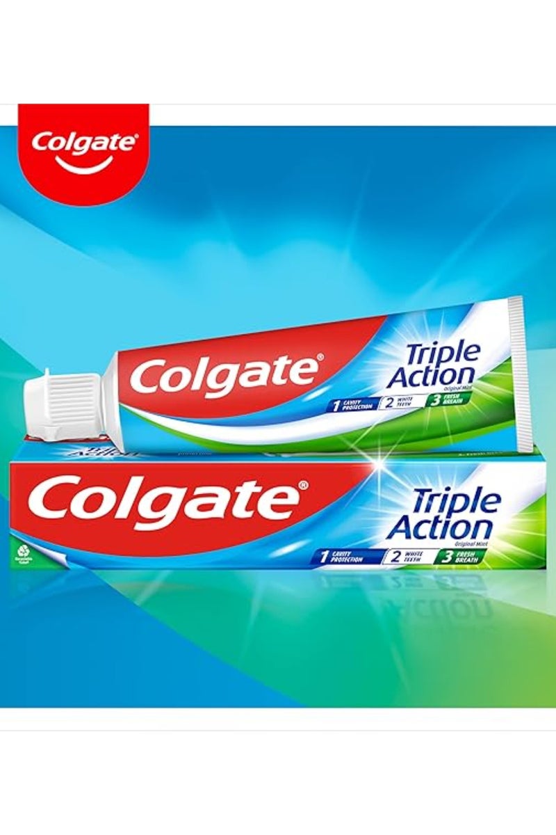 Colgate Colgate Fluoride Toothpaste Triple Action Vraie Menthe-125Ml  - Image 4