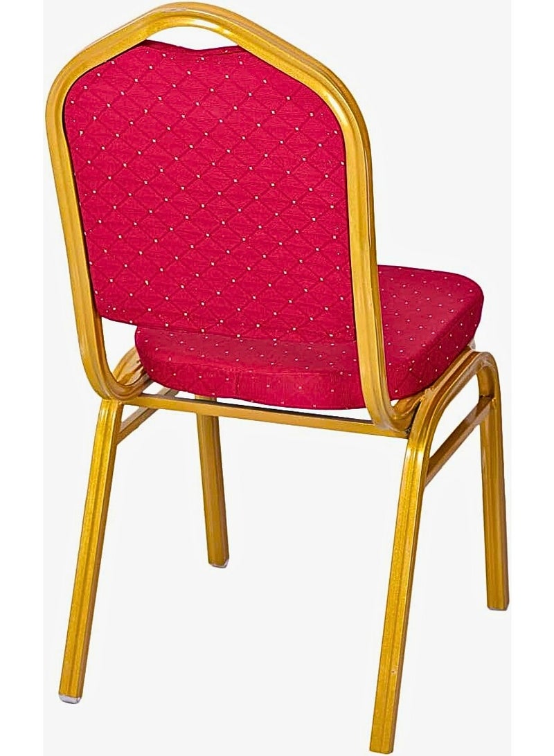 MOMENT MOMENT Premium Red Banqueting Chairs with a gold frame Comfortable Banquet Chair Molded seated Cushion with high density foam Luxury Versatile Furniture  - Image 3