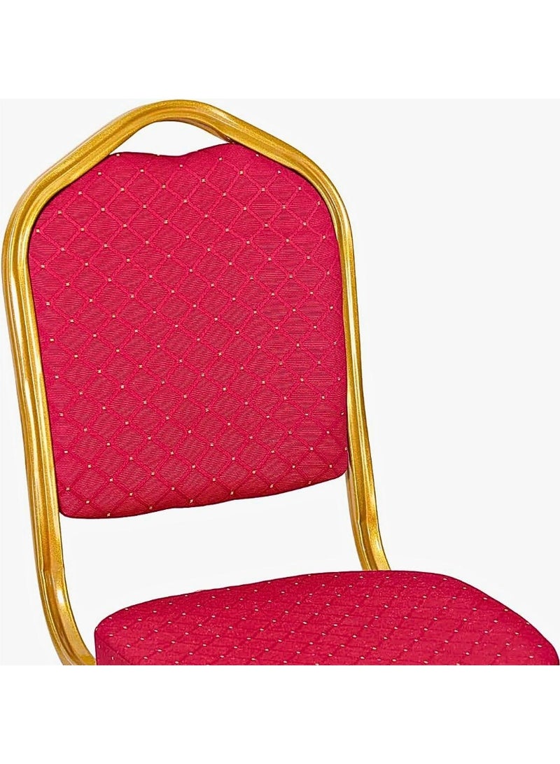 MOMENT MOMENT Premium Red Banqueting Chairs with a gold frame Comfortable Banquet Chair Molded seated Cushion with high density foam Luxury Versatile Furniture  - Image 4