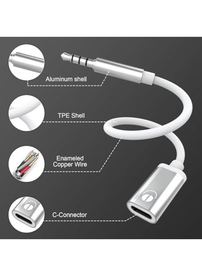 jaexest 3.5mm Male to Type C Female Audio Cable Cord, Analog Audio Jack Headphone Audio Adapter for MP3 Player Laptop - Image 2