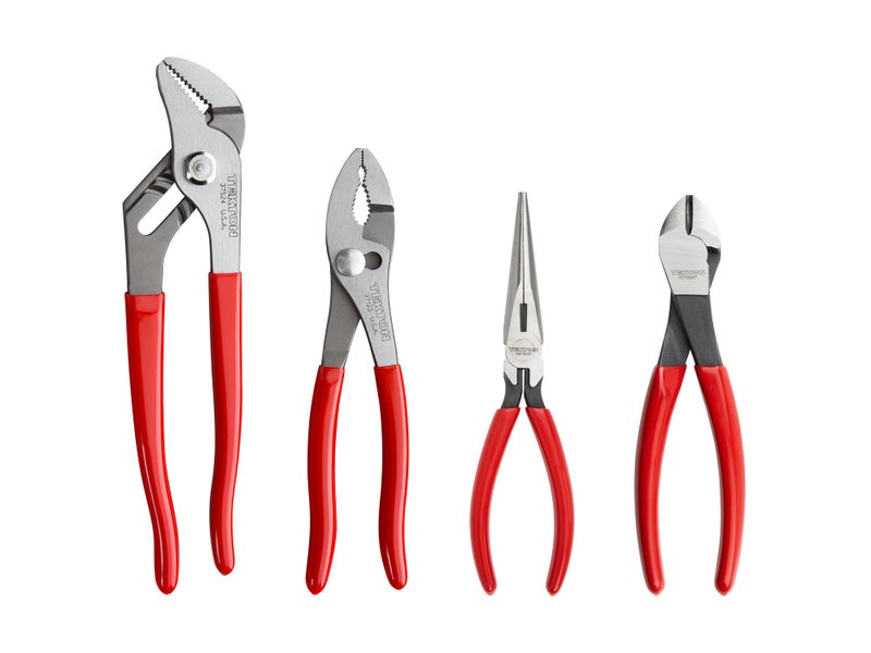 TEKTON Pliers Set, 4-Piece (Groove Joint, Slip Joint, Long Nose, Diagonal Cutting) | PLR99022 - Image 1