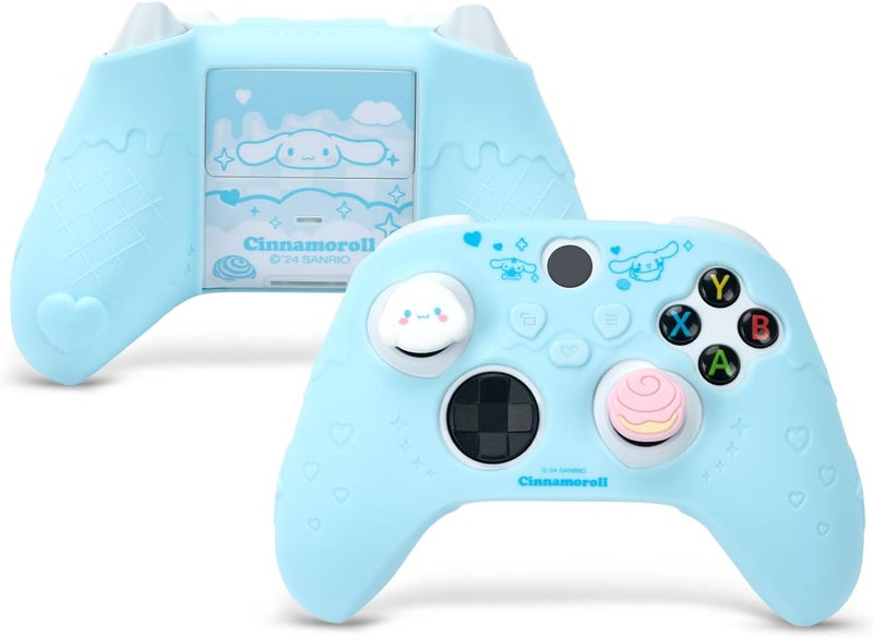 Kuitmor Cute Cover Skin for Xbox Series X Controller,Soft Silicone Protective Case,Ergonomic Protective Cover Skin Case Compatible with Xbox Wireless Controller with 2 Thumb Grip Caps (Blue) - Image 1