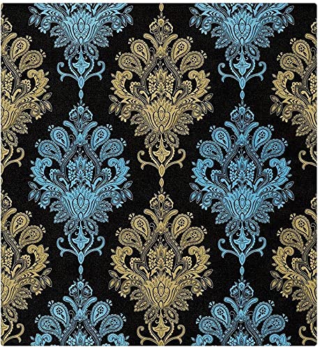 ROSASTELLA Self Adhesive Waterproof Damask Pattern Wallpaper Decals Wall Furniture Decoration PVC Vinyl Oil Proof Wall Sticker (45 x 304 cm) (Multicolor-3) - Image 2