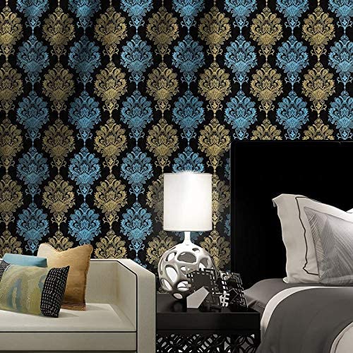 ROSASTELLA Self Adhesive Waterproof Damask Pattern Wallpaper Decals Wall Furniture Decoration PVC Vinyl Oil Proof Wall Sticker (45 x 304 cm) (Multicolor-3) - Image 5