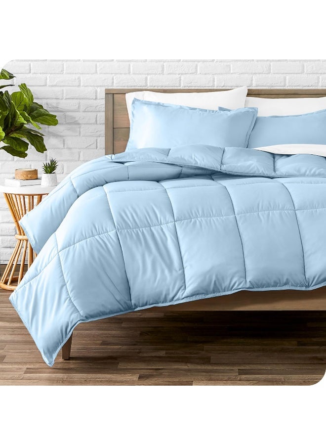 Bare Home Comforter Set  TwinTwin Extra Long Size  UltraSoft  Goose Down Alternative  Premium 1800 Series  All Season Warmth TwinTwin XL Light Blue - Image 5