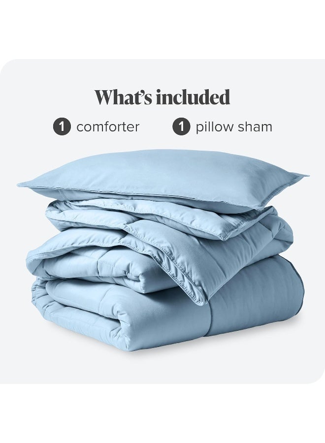 Bare Home Comforter Set  TwinTwin Extra Long Size  UltraSoft  Goose Down Alternative  Premium 1800 Series  All Season Warmth TwinTwin XL Light Blue - Image 2