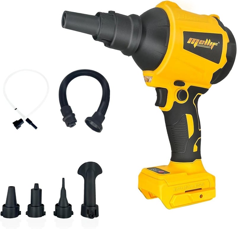 Mellif Cordless Compressed Air Duster Compatible with DeWalt 20V MAX Battery (Tool Only), 4-in-1 Portable Blower Inflator Vacuum Deflator, 360MPH, 51,000 RPM Brushless Motor, 3-Speed for PC Cleaning, Air Bed - Image 1