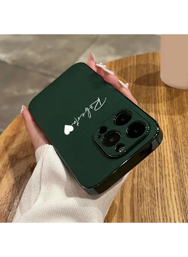 Customized Green Leather Phone Case Compatible With iPhone 14 Pro - Image 1