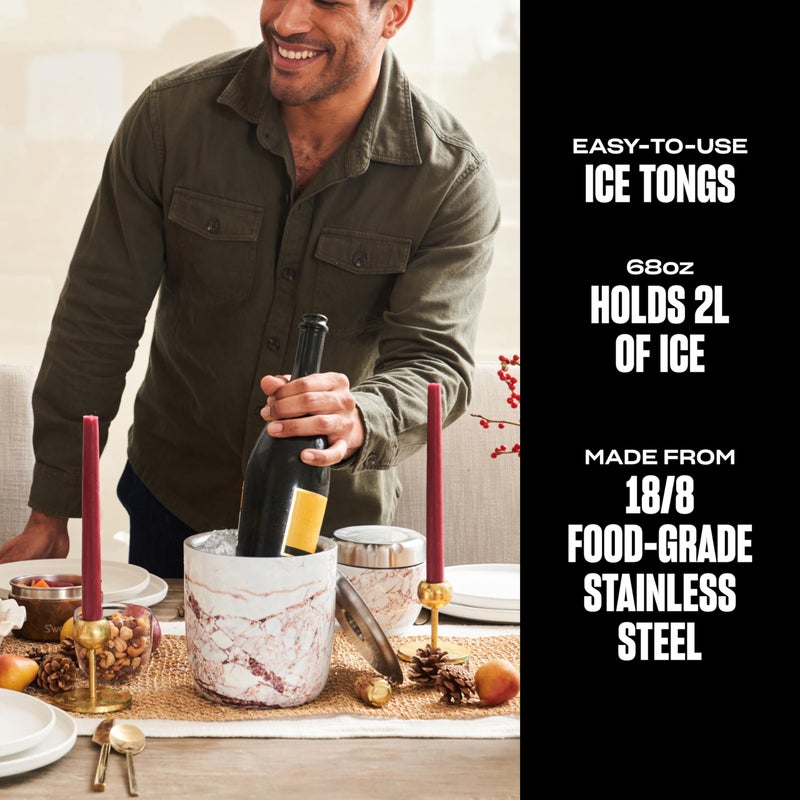 S'well 67oz Stainless Steel Ice Bucket with Tongs - Triple-Layered Vacuum-Insulated, BPA-Free Barware - Image 3