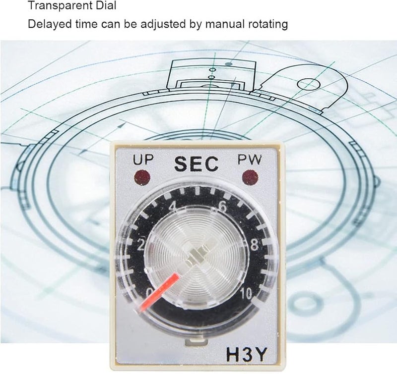 H3Y2 24VDC Time Relay Delay Timer Adjustable Transparent Dial 8 Pins Industrial Control 10S Size - Image 3