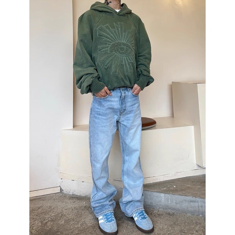 Unisex Classic Denim Jeans Loose Fit Daily Outdoor Wear - Image 3