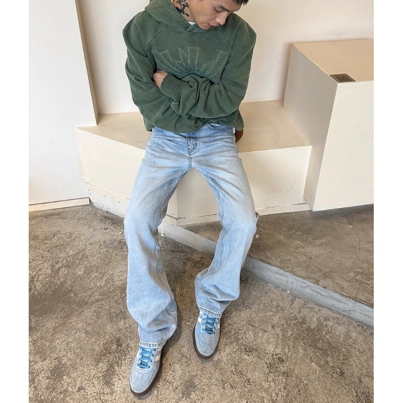 Unisex Classic Denim Jeans Loose Fit Daily Outdoor Wear - Image 2