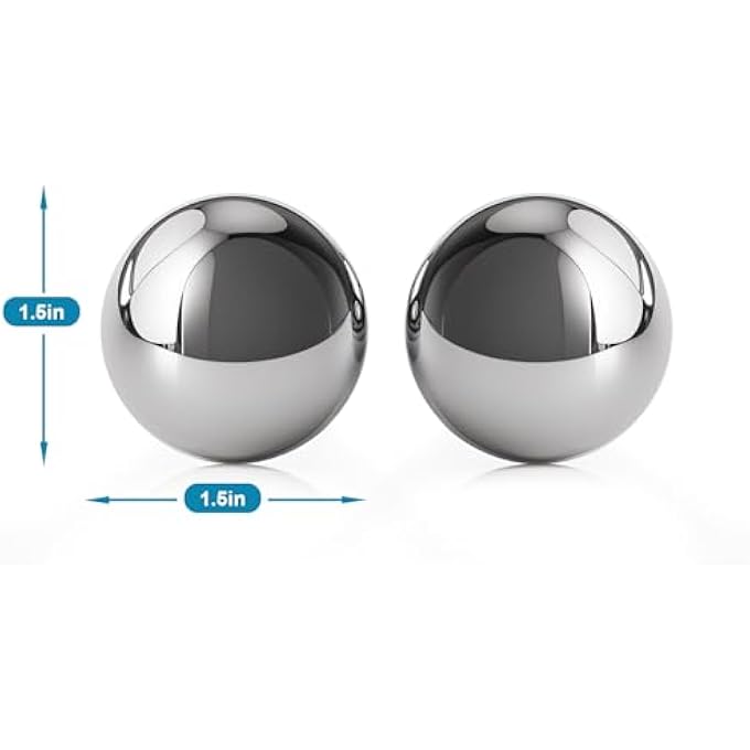 varlty 1.5-inch Baoding Balls with Chime: Stainless Steel Baoding Balls,Fidget Toys, Fidget Toys Adults, Desk Fidgets Toys for Office Stress/Anxiety Relief,Adults Gifts - Image 2
