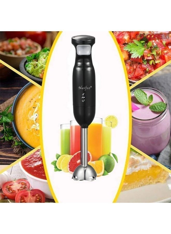 3-In-1 Hand Blender Set Power 400W Stainless Steel Multi Functional Handheld Mixer with Chopper Whisk and Beaker - Image 3