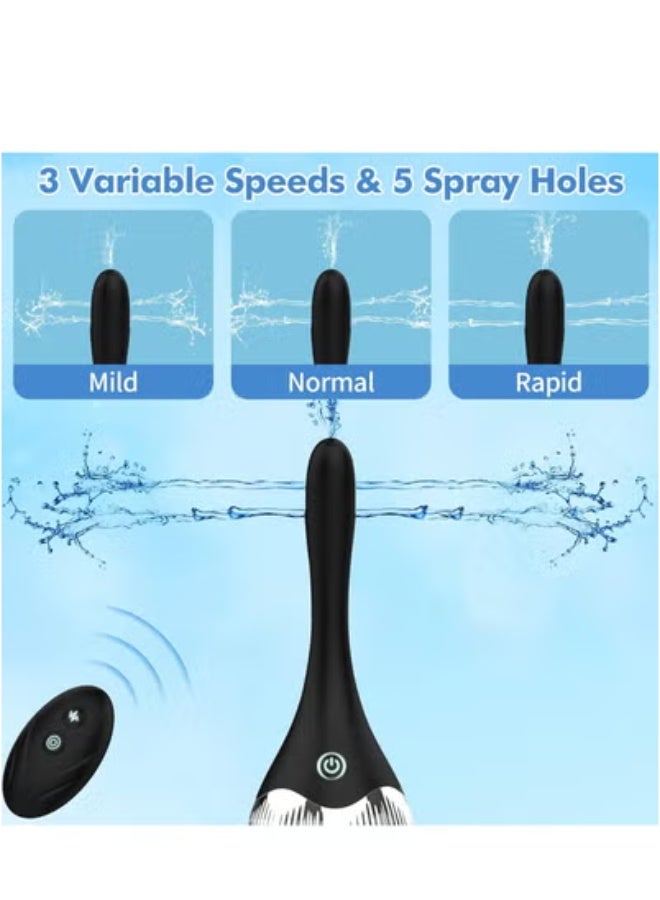 General Portable Electric Enema Irrigator,With 3 Speeds, Silicone Enema Anal Douche Cleaner for Men Women Colon Cleansing, Remote Control Reusable Enema Kit Cleaner Anti-Backflow Douche for Easy Cleaning 15oz  - Image 3
