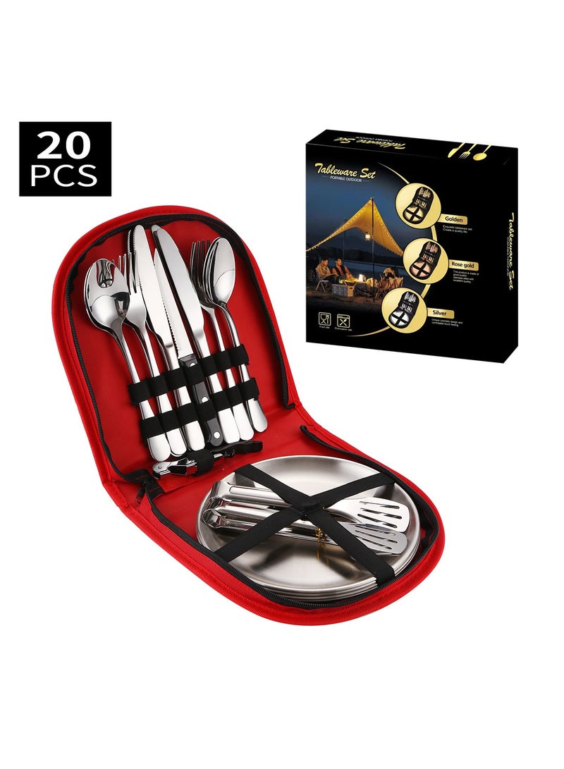 KUYING Stainless Steel Tableware Set Of 20 Pieces Western Knife Fork Spoon Set  - Image 1