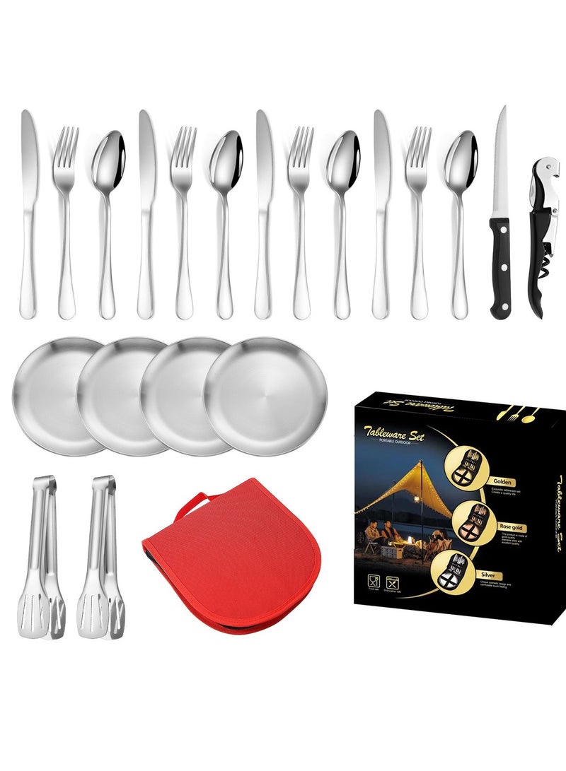 KUYING Stainless Steel Tableware Set Of 20 Pieces Western Knife Fork Spoon Set  - Image 3