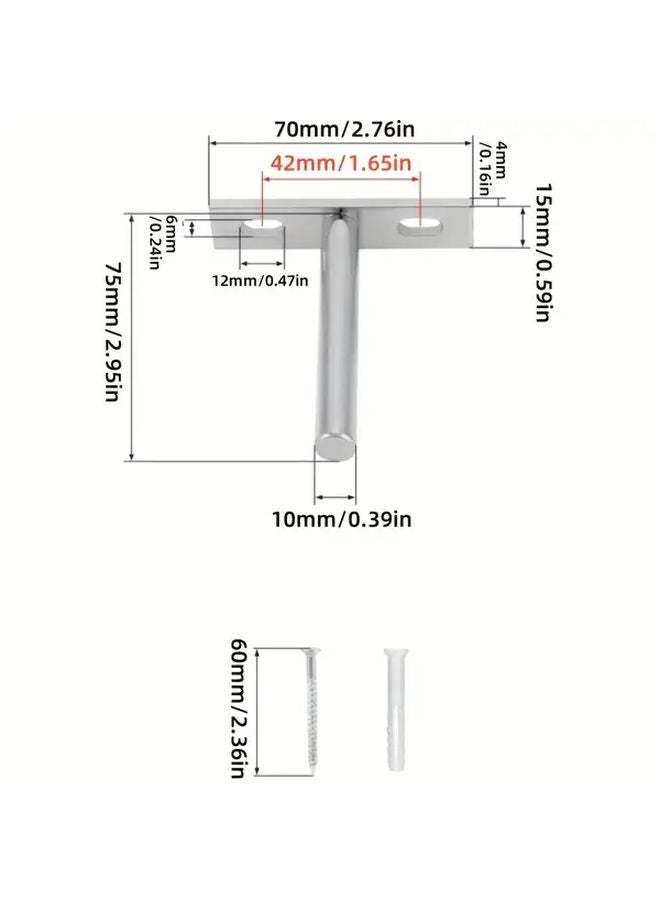 8 Pack 3 Inch Heavy Duty Metal Floating Shelf Brackets 75mm Concealed Wall Mount - Image 4