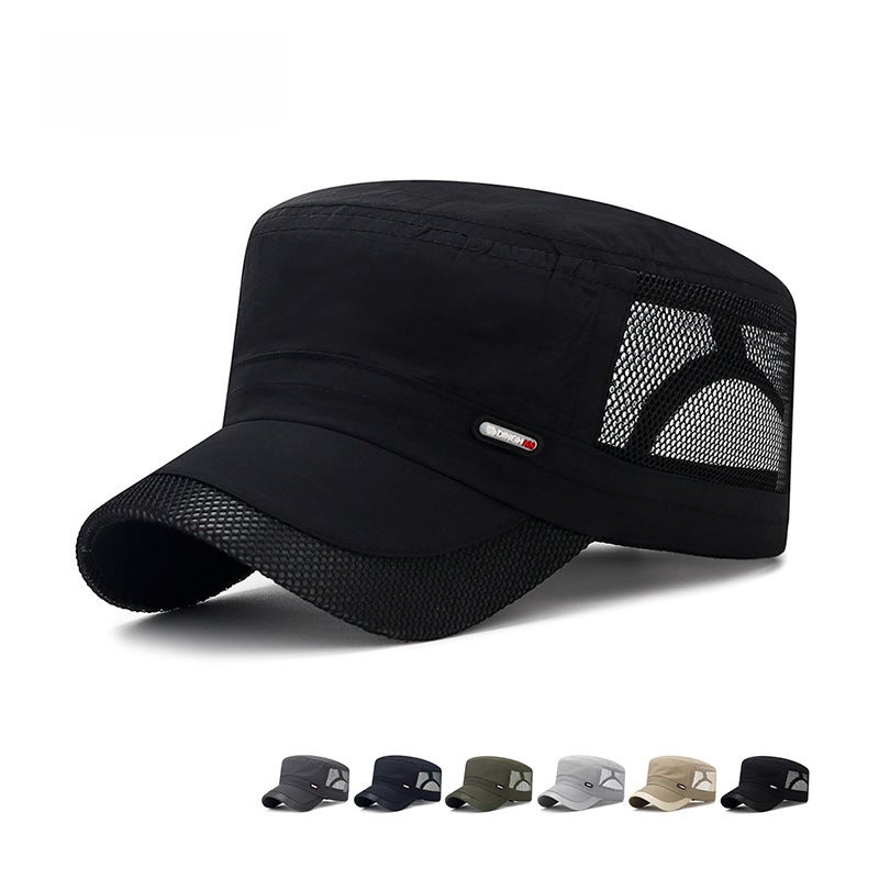 Summer Quick-Dry Cap Mesh Breathable Sun Hat for Men Army Green  - Image 2