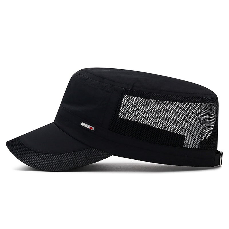 Summer Quick-Dry Cap Mesh Breathable Sun Hat for Men Army Green  - Image 4