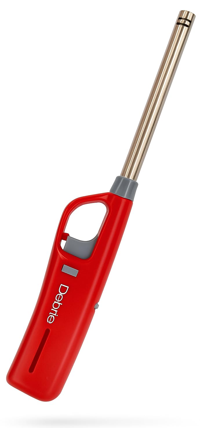 DEBIRE Gas Lighter for Kitchen Stove with Butane Gas Refill Can | Adjustable Flame Control and Safety Lock | Refillable Multipurpose Lighter with 100ml Gas Can | Multicolor Pack of 1 - Image 3