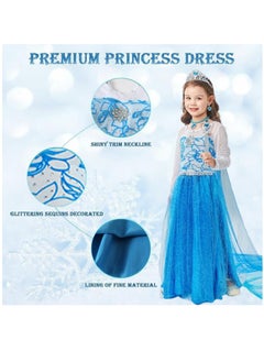 VUCATIN Princess Dress Costume Dress Girls Cosplay Costume with Accessories Crown Necklace Ring Earrings Magic Wand Gloves Birthday Cosplay Party (B)  - Image 2