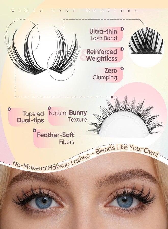 zenotti Natural Clusters Lashes Wispy Eyelash Clusters Short Manga Cluster Eyelash Extensions 10-12-14MM C-Curly Fairy Individual Lashes Cluster Bunny Lash Extensions by zenotti - Image 5