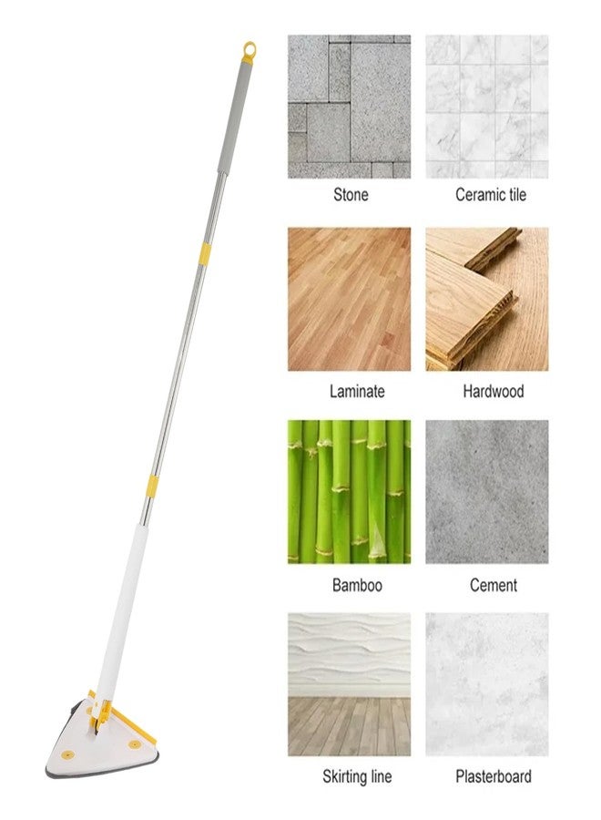 PRIME PICK Triangle Mop, 360-degree Rotatable Triangle Adjustable Wall Cleaning Mop Floor Wet and Dry Cleaning, Removable and Washable - Image 3
