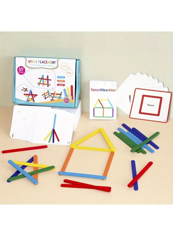 New Rainbow Stick Wooden DIY Puzzle For Kids Educational Building Game - Image 2