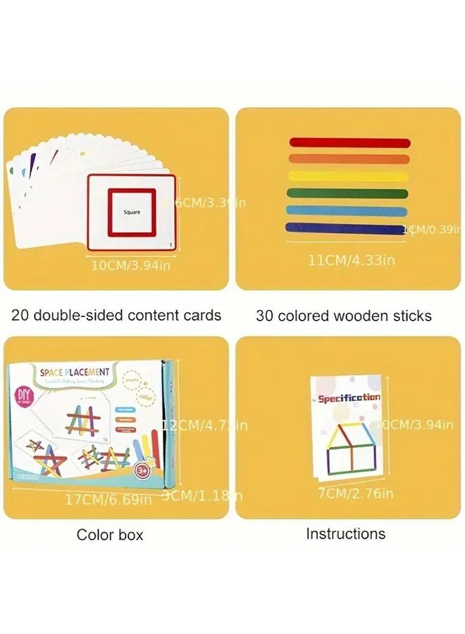New Rainbow Stick Wooden DIY Puzzle For Kids Educational Building Game - Image 4