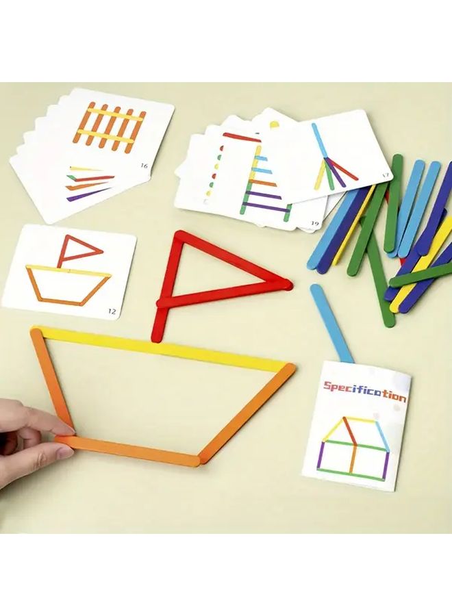 New Rainbow Stick Wooden DIY Puzzle For Kids Educational Building Game - Image 3