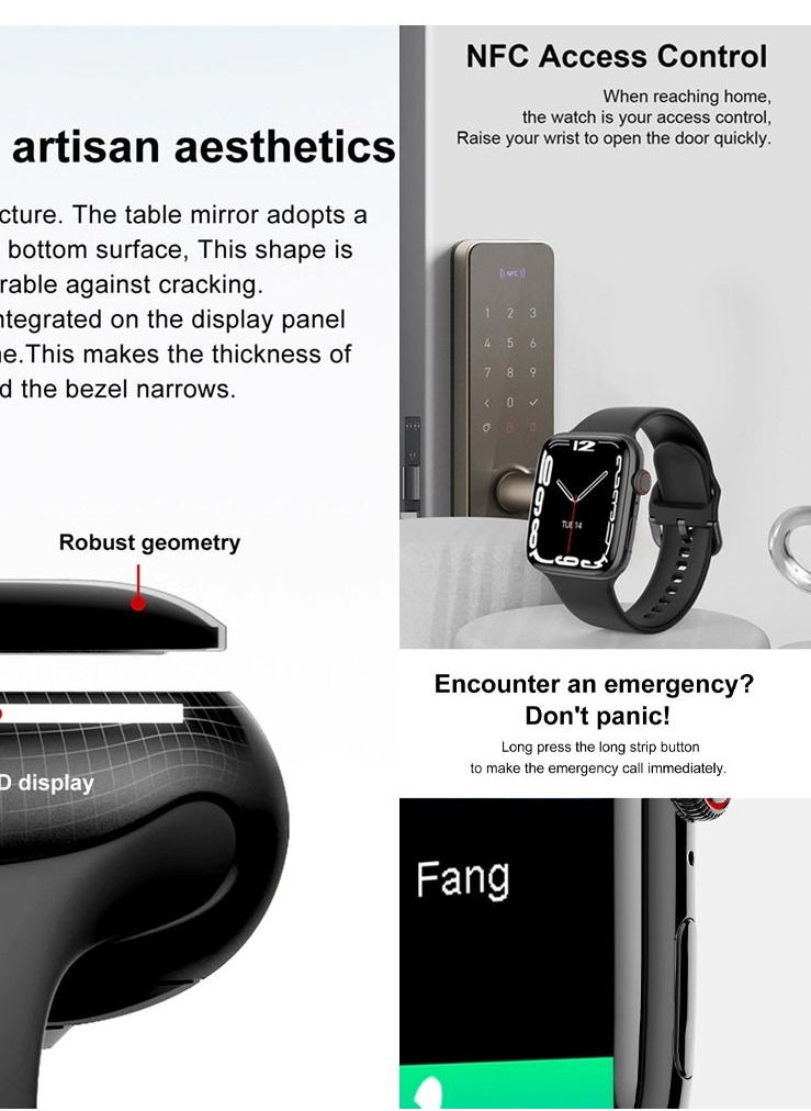 DT NO.I - DTNO.1 7 Smart Watch  Series 7 With NFC 2022 (BLACK) - Image 1