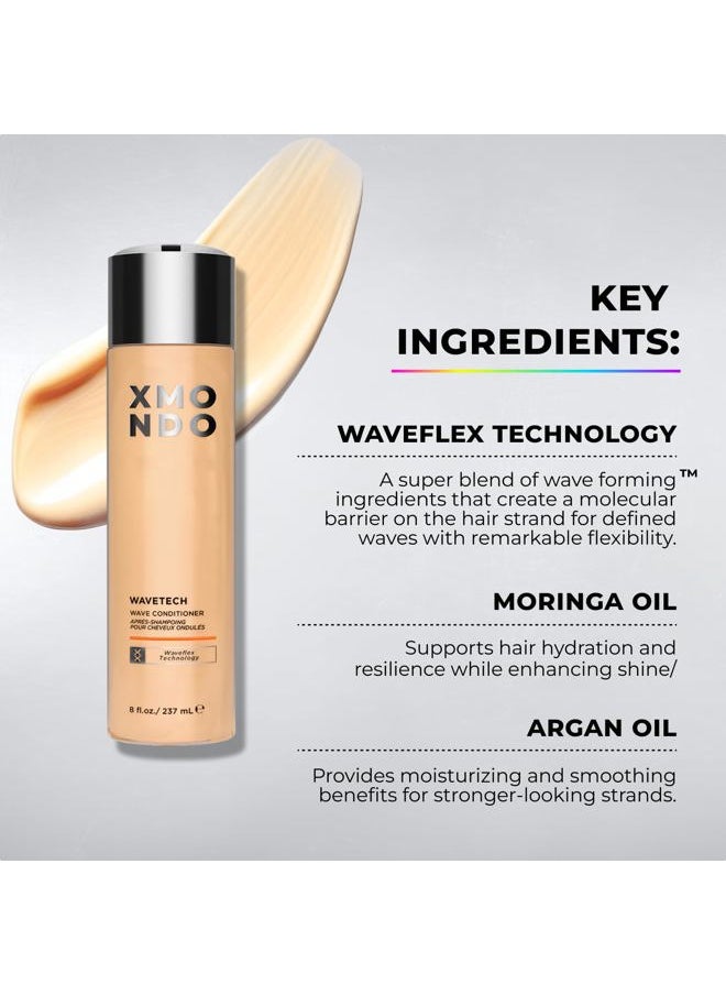 XMONDO Hair Wavetech Wave Conditioner | Vegan Formula with Moringa & Argan Oil to Boost Hydration, Tame Frizz, and Enhance Your Wavy Hair, 8 Fl Oz 1-Pack  - Image 4