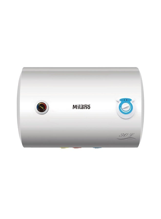 Milano Horizontal Electric Water Heater - (30Litres) - White Finish | Instant Hot Water Heater For Bathroom | Blue Diamond Inner Tank Wall-Mounted Water Heater System For Shower - (34x57.9x57.9x34)cm - Image 4