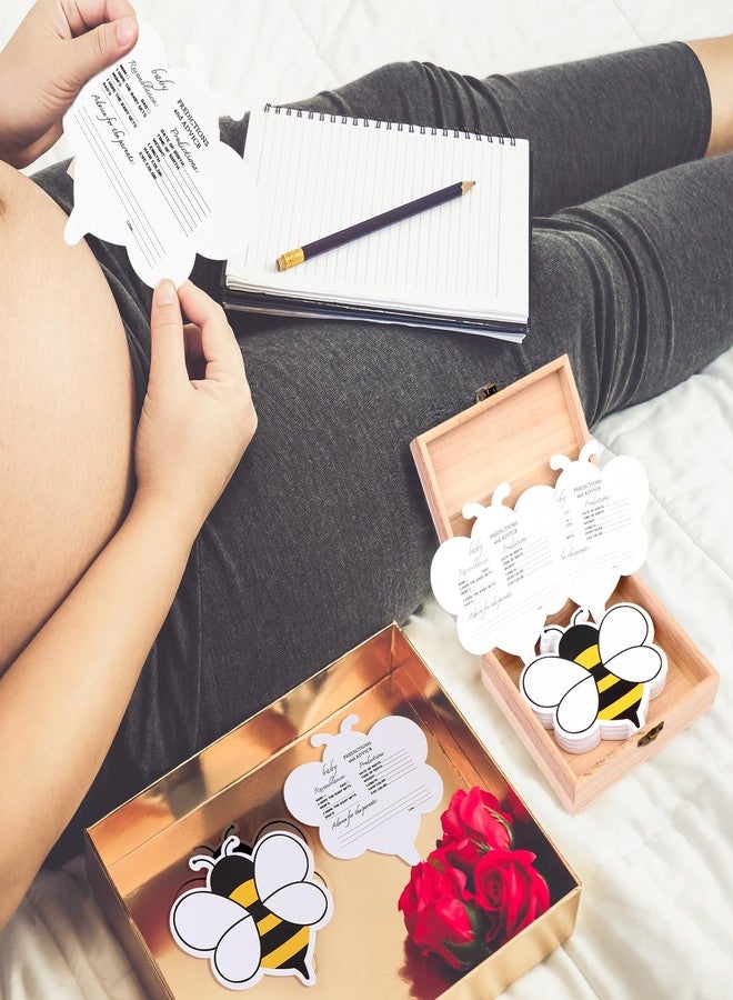 Eshylala Advice and Wishes Cards with Box - 50 Pcs Bee Baby Shower Advice Cards, Wedding Advices Card for Bridal Shower, Wooden Keepsake Box Advices and Wishes for Baby Cards Box Fun Game Ideas - Image 4