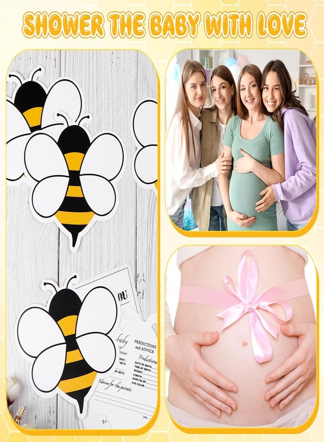 Eshylala Advice and Wishes Cards with Box - 50 Pcs Bee Baby Shower Advice Cards, Wedding Advices Card for Bridal Shower, Wooden Keepsake Box Advices and Wishes for Baby Cards Box Fun Game Ideas - Image 5