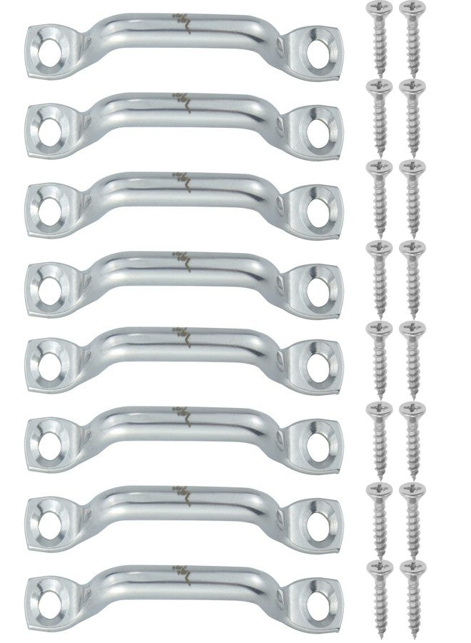 NVAAV Bimini Top Strap Pad Eye Footman Loop 1 Inch - Heavy Duty Stainless Steel for Boat, Pontoon, Kayak, Buggy, Tie Downs Anchor, Jeep Wrangler Door Limit Strap, Tarps, Canopies (8 Footman Loop 16 Screw) - Image 1