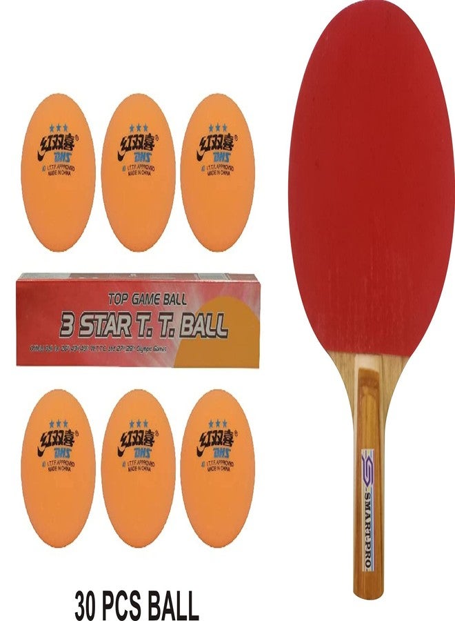 DHS TT BALL 40MM 3 STAR ORANGE (6 Pcs Box) 30 PCS WITH SMART PRO TT BAT MOON - Image 2