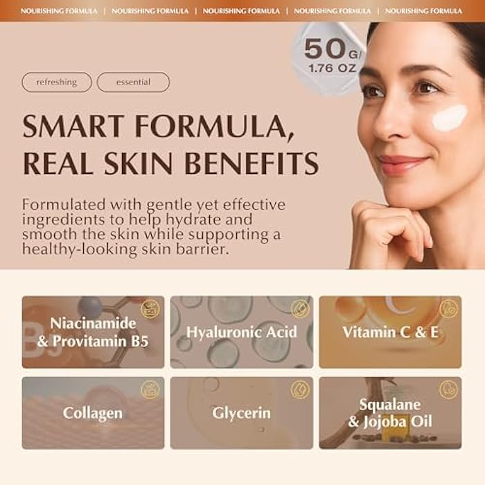 PERFECT ONE Firming Face Cream – Anti-Aging Collagen Moisturizer with Hyaluronic Acid, Niacinamide, and Squalane for firmer, brighter hydrated skin – All-in-One Skin Tightening Facial & Eye Cream, 50g - Image 2