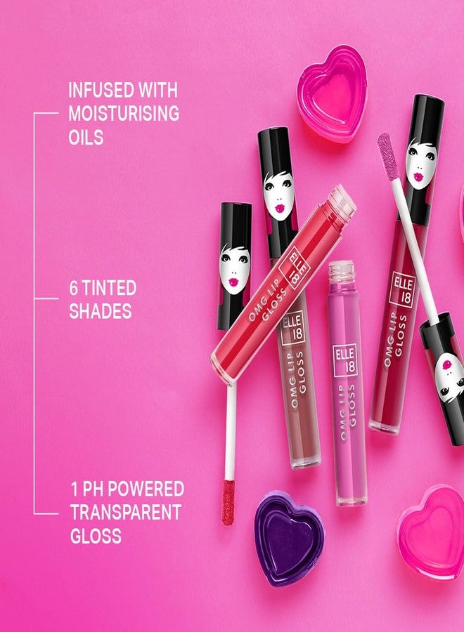 Elle 18 OMG Lip Gloss, Glossy Finish, Brownie Babe, Non-sticky Formula, Light-weight, Moisturising, Infused with Rapeseed and Jojoba Oil, Full Coverage| 2.5ml - Image 5
