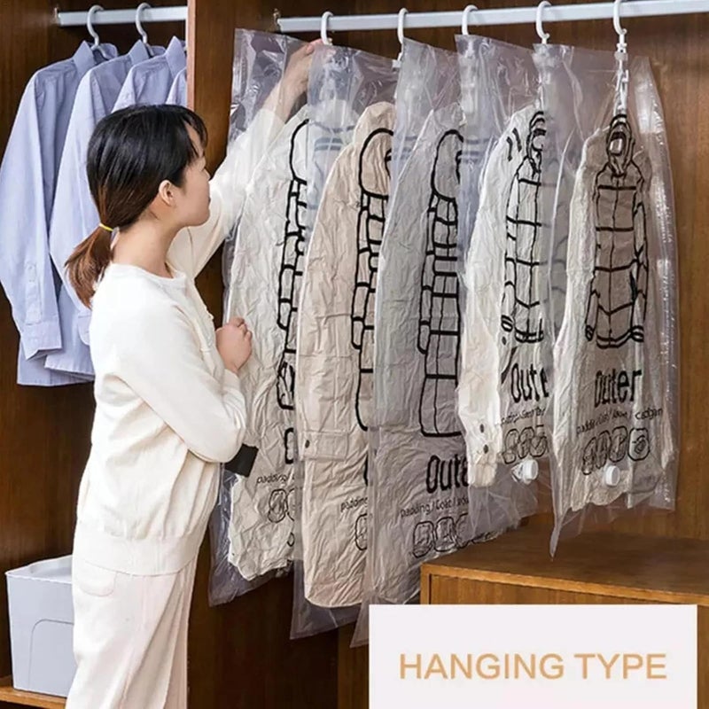 woobles Hanging Vacuum Storage Bags,Space Saver Bags for Clothes,Reusable Clothes Storage Bags,Vacuum Sealer Bag Clothing Bag for Suits Dress Coats,and Jackets,Clothes Compression Storage Bags (110x60cm) - Image 3