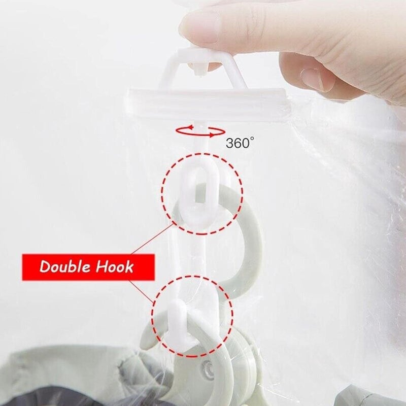 woobles Hanging Vacuum Storage Bags,Space Saver Bags for Clothes,Reusable Clothes Storage Bags,Vacuum Sealer Bag Clothing Bag for Suits Dress Coats,and Jackets,Clothes Compression Storage Bags (110x60cm) - Image 4