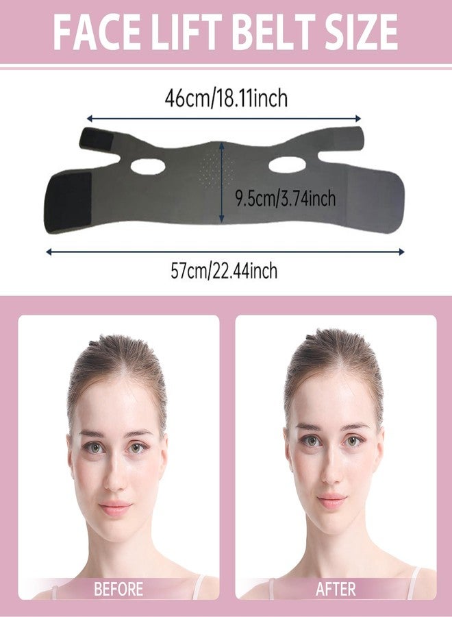 JANMISI Face Lifting Belt, Facial Lift Strap Comfortable Ice Silk Face Lift Band, V Face Shaping Face Bandage (Black) - Image 3