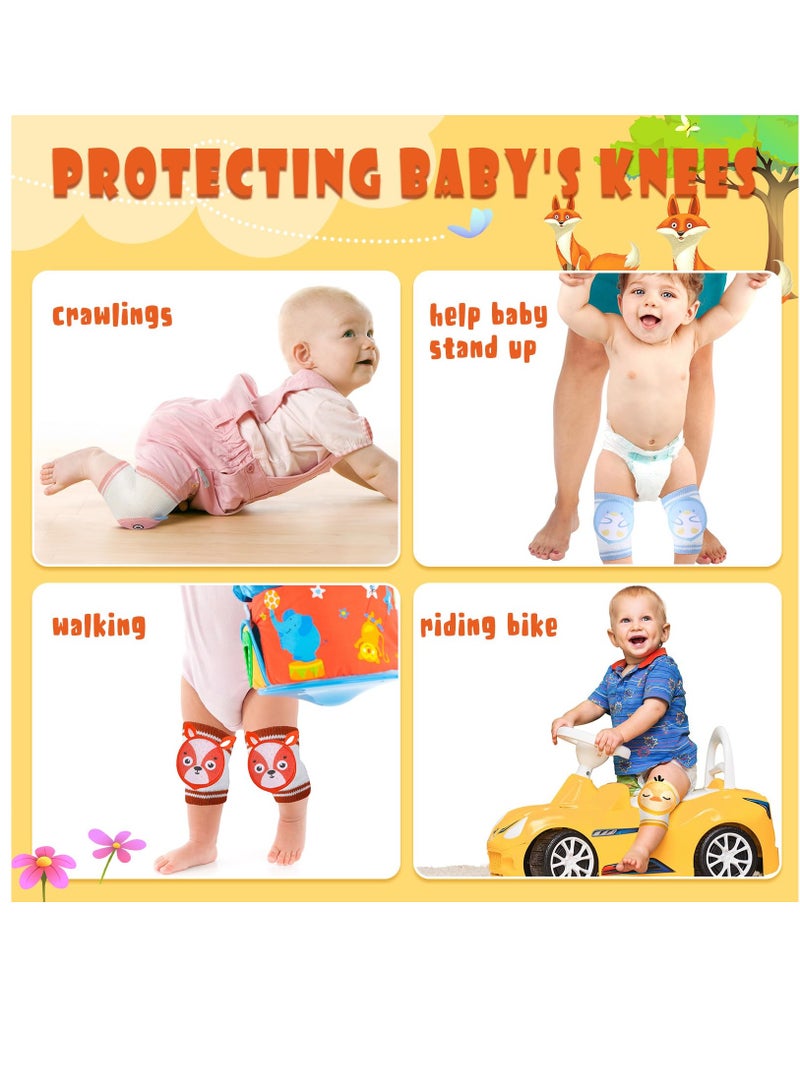 Excefore 6 Pairs Baby Knee Pads for Crawling Anti Slip Knee Protectors Breathable for Boys Girls, 0-3 Years Old - Image 3