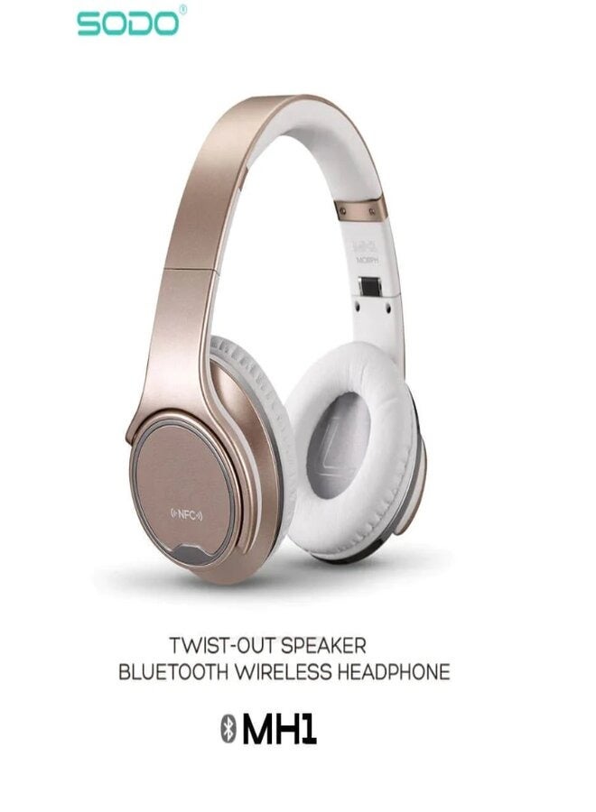 SODO 2-In-1 Twist-Out Bluetooth Speaker Headphones Pink - Image 3