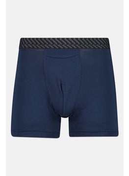 Tommy John Men 2 Pieces 8 Inseam Brand Logo Boxer Beirfs, Navy/Grey  - Image 2