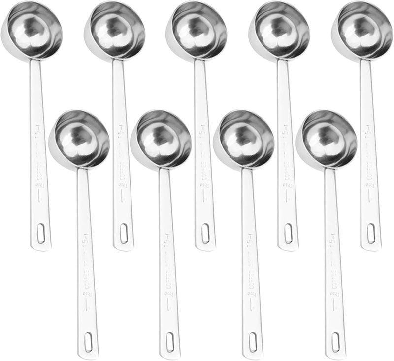 Hedume 9 Pack Coffee Scoop, 304 Stainless Steel Coffee Measuring Scoop 1 Tablespoon, Long Handle Spoon for Coffee, Milk Powder, Fruit Powder - Image 1