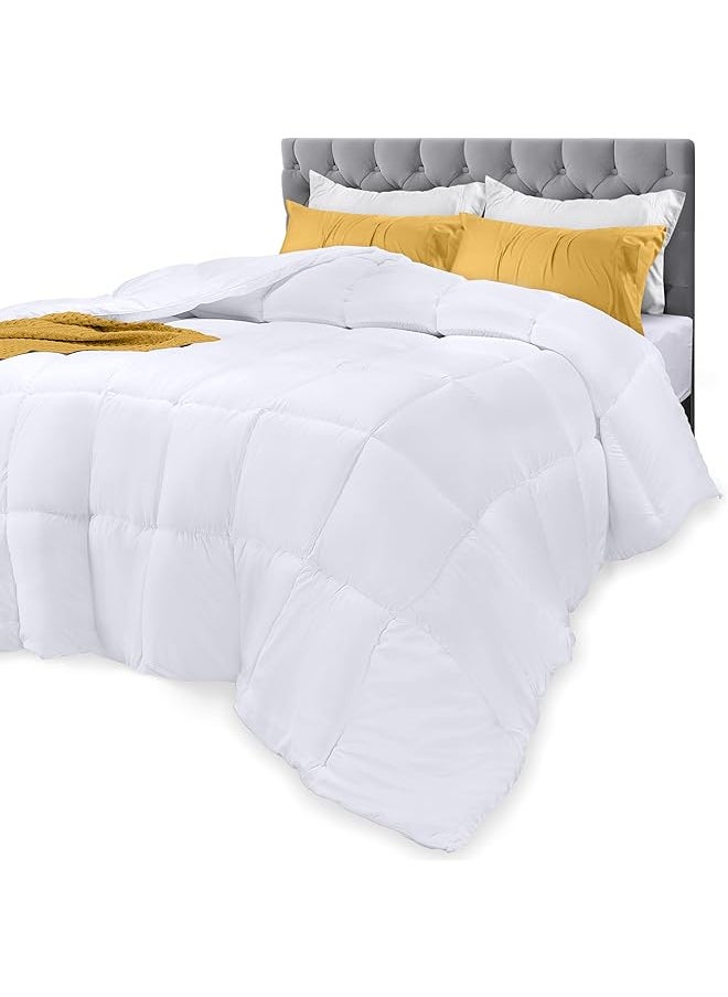 erorex Comforter All Season Comforters Queen Size Plush Siliconized Fiberfill White Bed Comforter Box Stitched  - Image 1