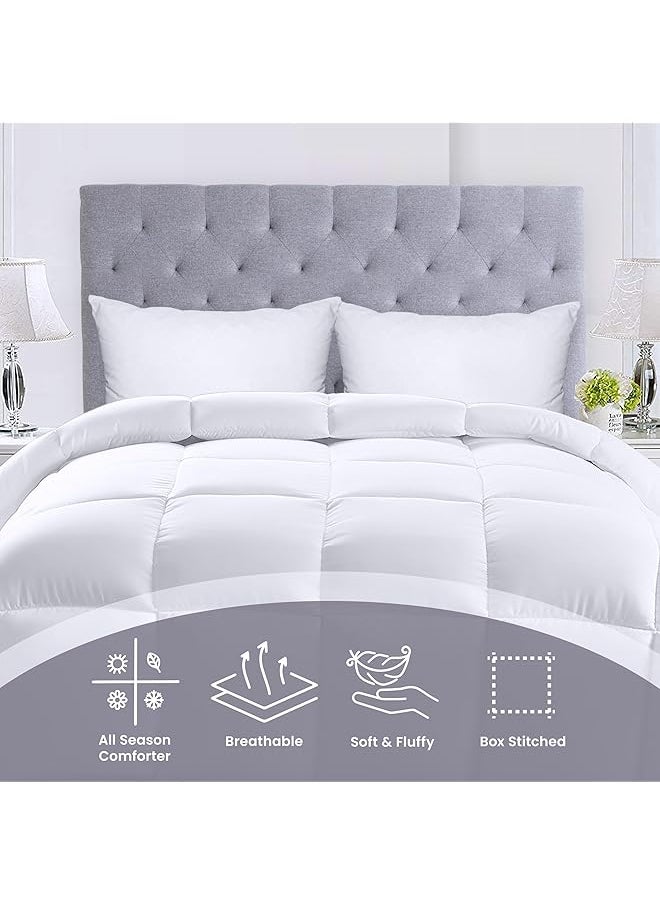 erorex Comforter All Season Comforters Queen Size Plush Siliconized Fiberfill White Bed Comforter Box Stitched  - Image 3