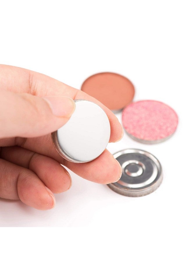 ألون 100 قطعة ملصقات معدنية للوحة ظلال العيون الفارغة المغناطيسية + ملعقة توزيع المكياج (50 قطعة دائرية + 50 قطعة مربعة) - Image 5